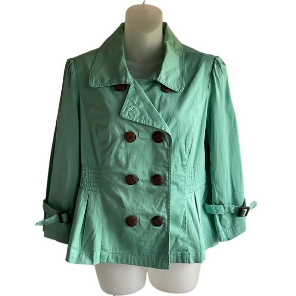 American Rag Cie Jacket Helena Cinch Jacket Wasabi Green Junior Large - Picture 12 of 12